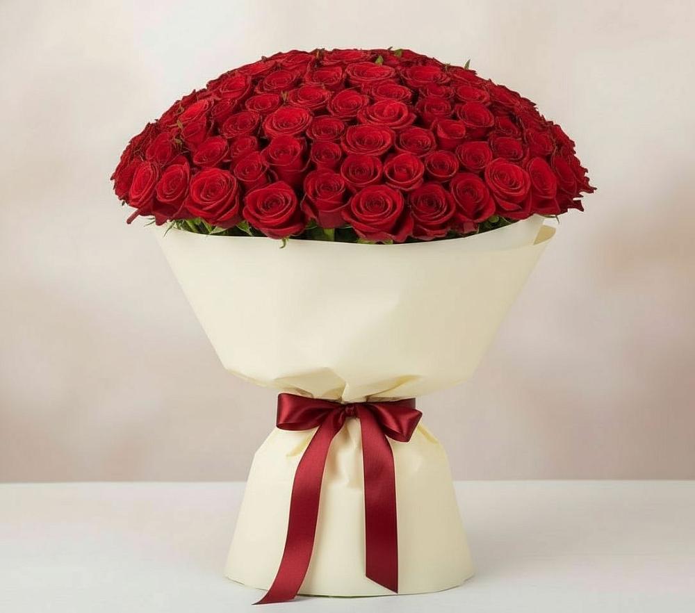 Букет 101 Красная роза Милано в Загорянский