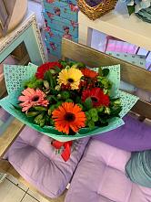 Букет цветов из:  Герберы, Хризантемы и Альстромерии #REPLACE_PRED# Загорянский
