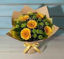 Букет цветов из:  Герберы и Хризантемы в Загорянский