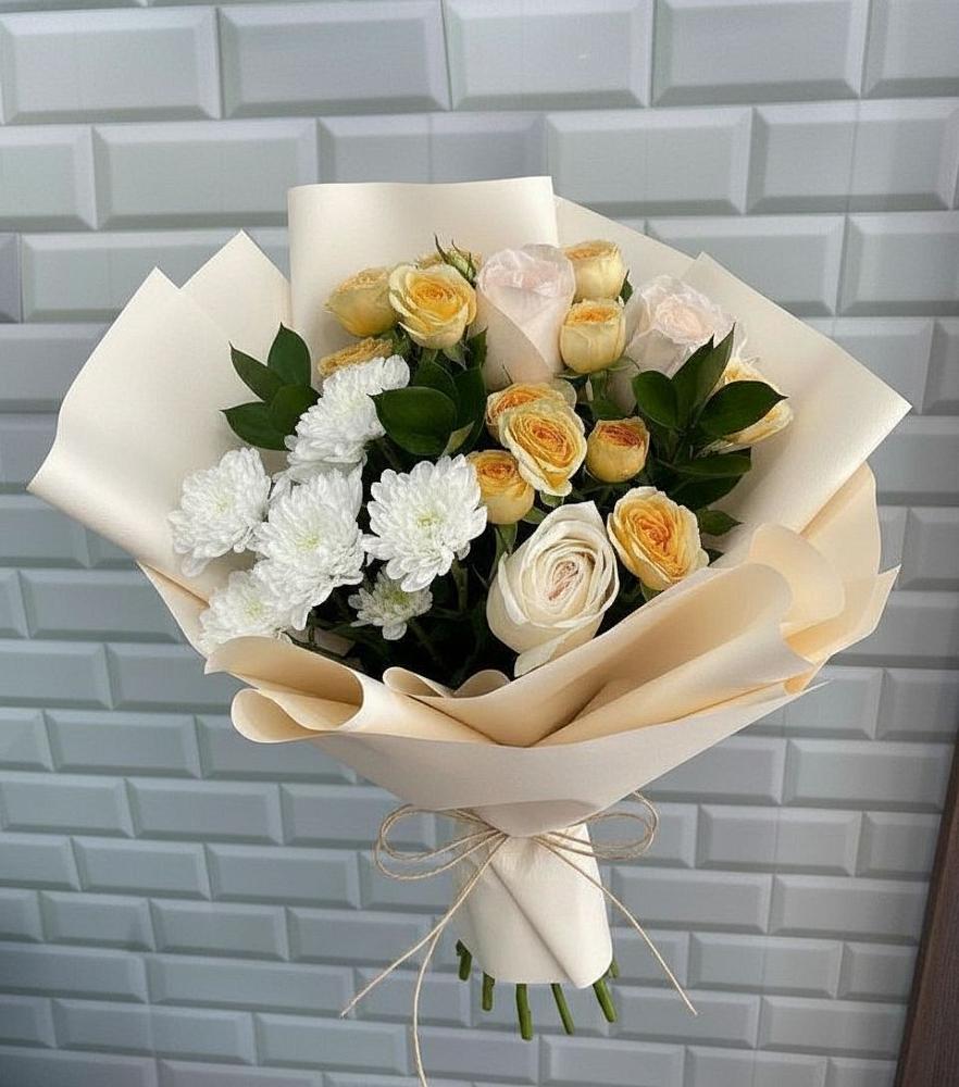 Букет цветов из: Розы и Хризантемы в Загорянский