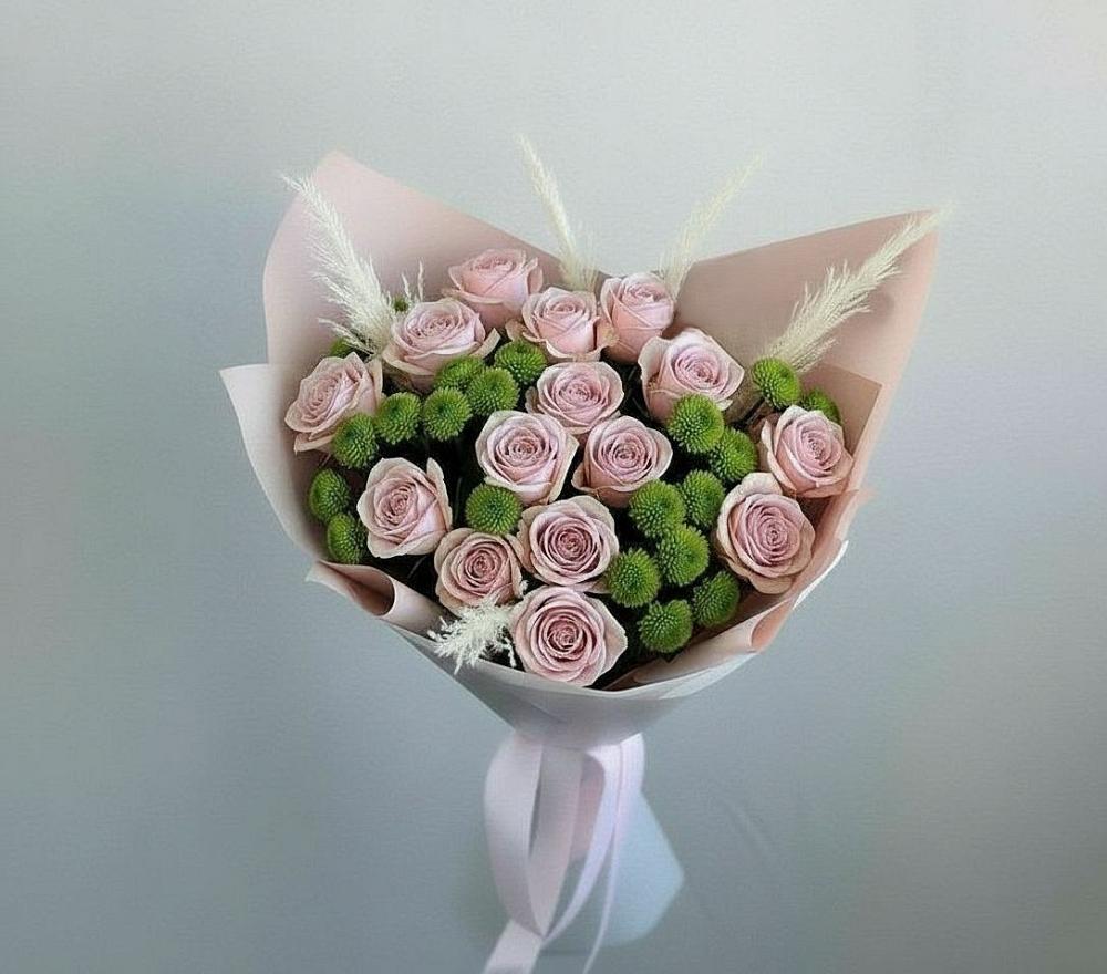 Букет цветов из: Розы и Хризантемы в Загорянский