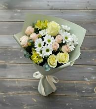 Букет цветов из:  Альстромерии, Розы и Хризантемы #REPLACE_PRED# Загорянский